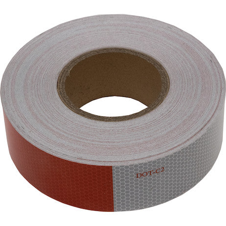 150 Foot Roll Of DOT Conspicuity Tape With 11-Inch Red And 7-Inch Silver Lengths - 3-Year Rating