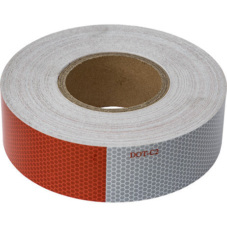 150 Foot Roll Of DOT Conspicuity Tape With 11-Inch Red And 7-Inch Silver Lengths - 3-Year Rating