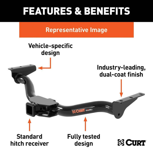 CURT Class 3/4 Hitch with 2-Inch Receiver — 2022-2023 Chevrolet Bolt EUV - CUR-13495 - Absolute Autoguard