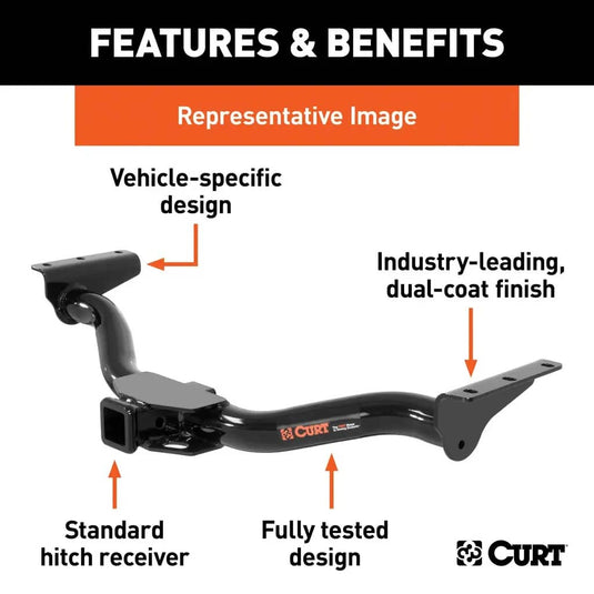 CURT Class 3 Hitch with 2-Inch Receiver — 2024-2026 Mazda CX-70 Mild Hybrid/CX-90 Mild Hybrid - CUR-13627 - Absolute Autoguard