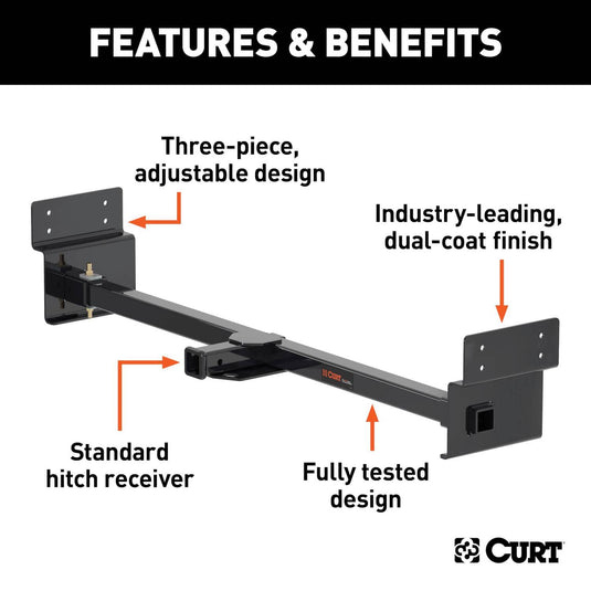 CURT Class 3/4 Adjustable RV Trailer Hitch - Up to 72" Frames with 2-Inch Receiver - CUR-13703 - Absolute Autoguard