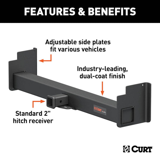 CURT Universal Weld-on Trailer Hitch - 18" to 43" Frames Class 5 with 2-Inch Receiver - CUR-15901 - Absolute Autoguard