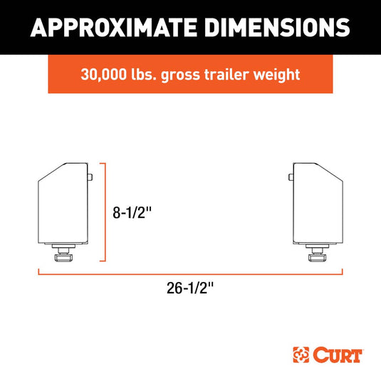 CURT Puck System 5th Wheel Legs (30K, Teridium Grey), 8' Bed with 5th Wheel Prep Package; Compatible with CURT PowerRide