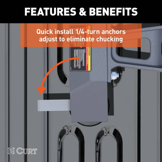 CURT Puck System 5th Wheel Legs (30K, Teridium Grey), 8' Bed with 5th Wheel Prep Package; Compatible with CURT PowerRide