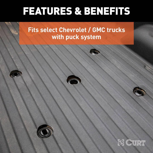 CURT Puck System 5th Wheel Legs (30K, Teridium Grey), 8' Bed with 5th Wheel Prep Package; Compatible with CURT PowerRide