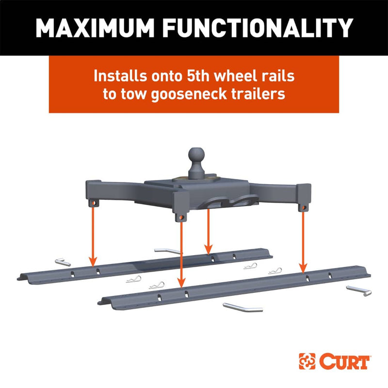 Load image into Gallery viewer, CURT Spyder 5th Wheel Rail Gooseneck Hitch with 2-5/16" Ball, 30K
