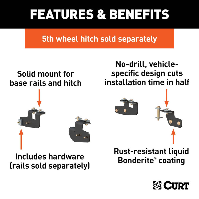 Load image into Gallery viewer, CURT Custom 5th Wheel Brackets, Excluding 5th Wheel Prep Package - 2014-2027 Ram 2500
