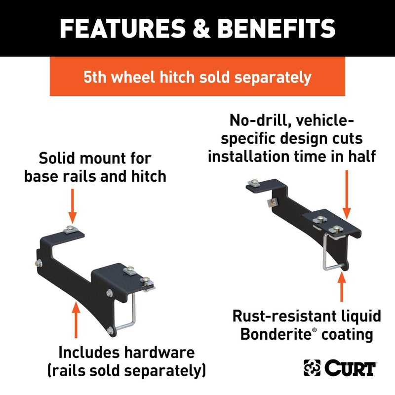 Load image into Gallery viewer, CURT Custom 5th Wheel Brackets, Excluding Cab &amp; Chassis (Silverado 3500 HD, Sierra 3500 HD) - 2020-2026 Chevrolet Silverado 2500 HD/3500 HD &amp; GMC Sierra 2500 HD/3500 HD
