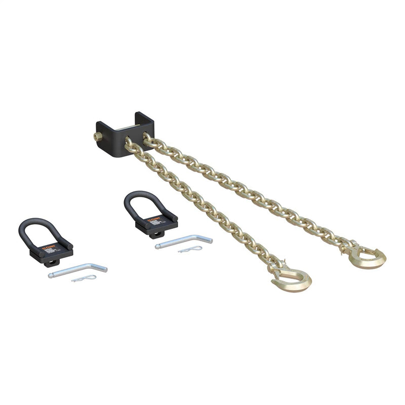 Load image into Gallery viewer, CURT CrossWing 5th Wheel Safety Chain Assembly with Rail Anchors
