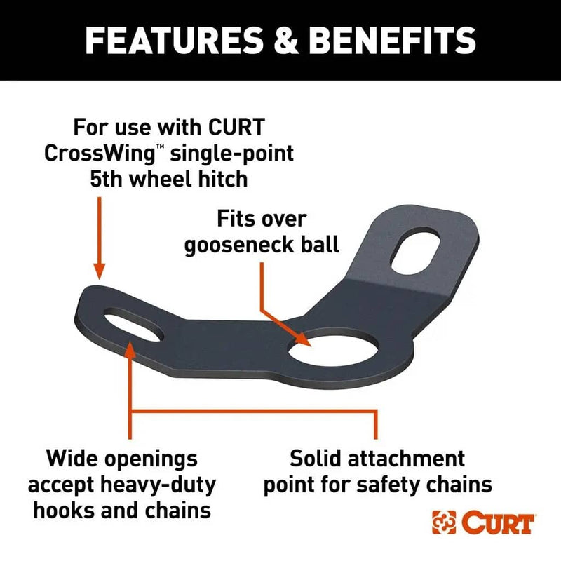 Load image into Gallery viewer, CURT CrossWing 5th Wheel Safety Chain Anchor Plate for Gooseneck Ball
