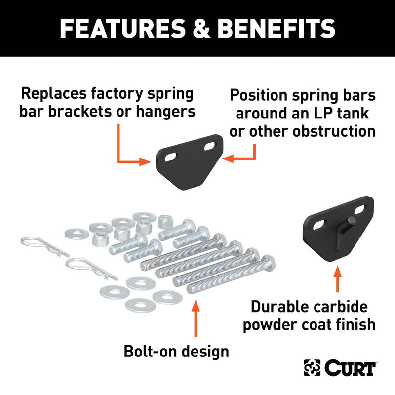 Load image into Gallery viewer, CURT Weight Distribution Bolt-On Hookup Brackets (2-Pack)
