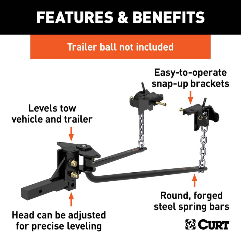 Load image into Gallery viewer, CURT Round Bar Weight Distribution Hitch with Integrated Lubrication (5-6K)
