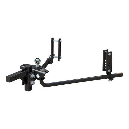 CURT TruTrack 2P Round Bar Weight Distribution Hitch with 2x Sway Control, 8-10K