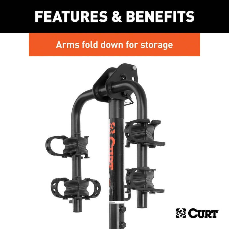 Load image into Gallery viewer, CURT Hitch-Mounted Bike Rack (2 Bikes, 1-1/4" or 2" Shank)
