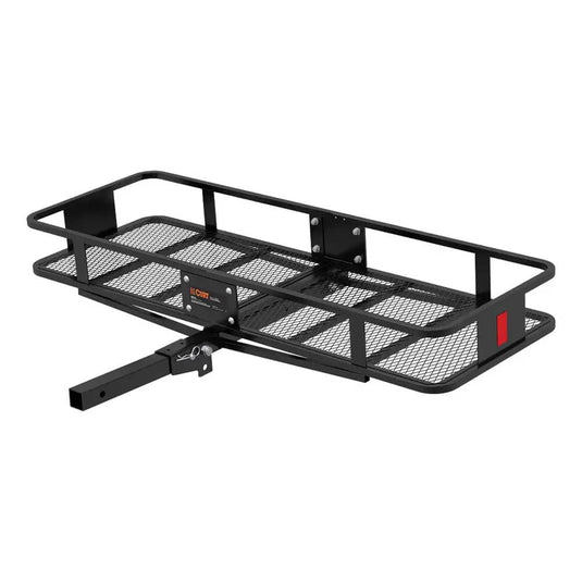 CURT 60" x 20" Black Steel Basket Cargo Carrier (Folding 2" Shank, 500 lb)