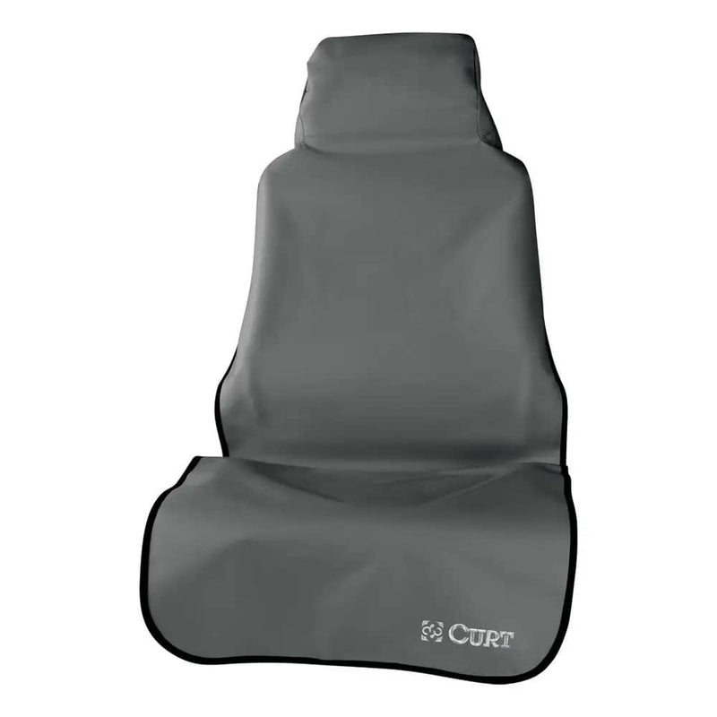 Load image into Gallery viewer, CURT Seat Defender 58" x 23" Removable Waterproof Grey Bucket Seat Cover
