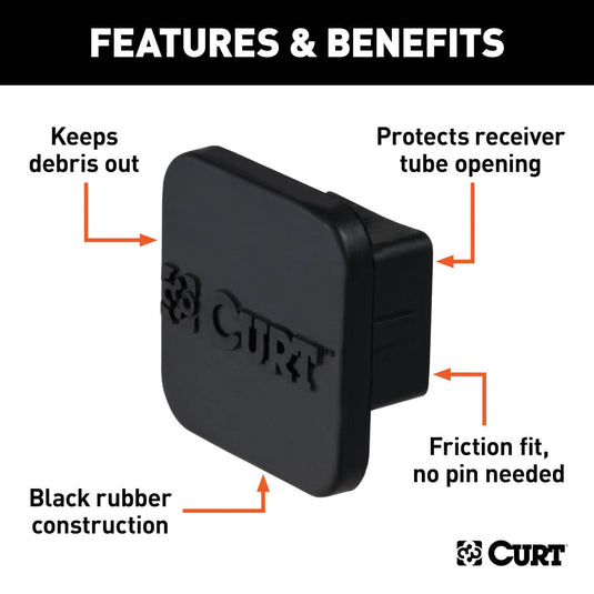 CURT 1-1/4" Rubber Hitch Tube Cover