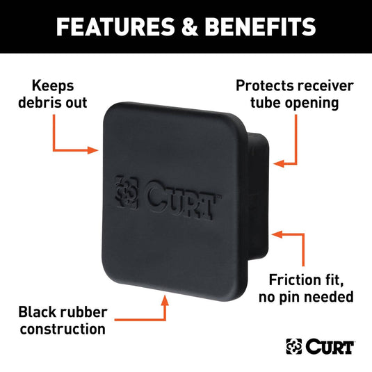 CURT 2-1/2" Rubber Hitch Tube Cover