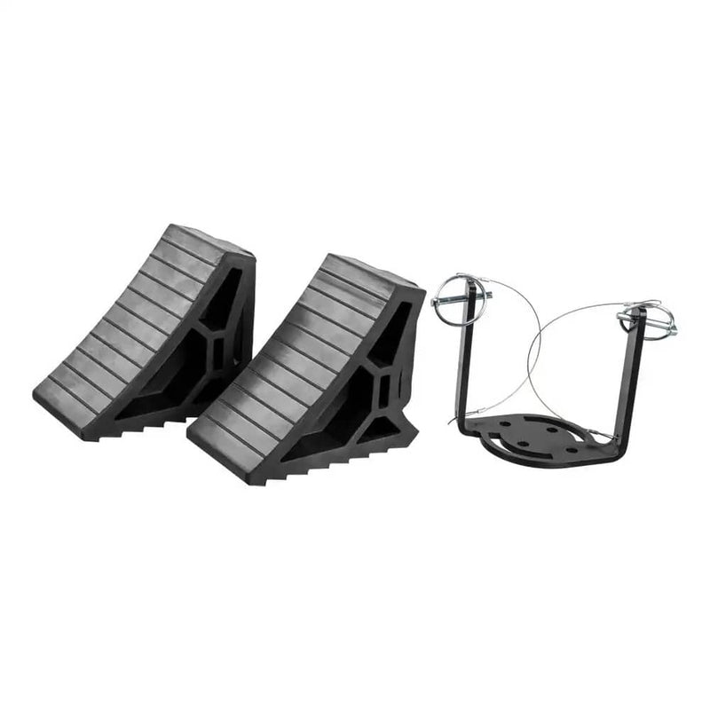 Load image into Gallery viewer, CURT HD Wheel Chocks 2-Pack with Mounting Bracket
