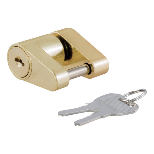 CURT Coupler Lock (1/4" Pin, 3/4" Latch Span, Padlock, Brass-Plated)