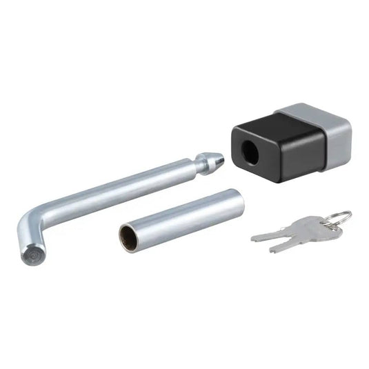 CURT 1/2" Hitch Lock with 5/8" Adapter (1-1/4" or 2" Receiver, Deadbolt, Chrome)