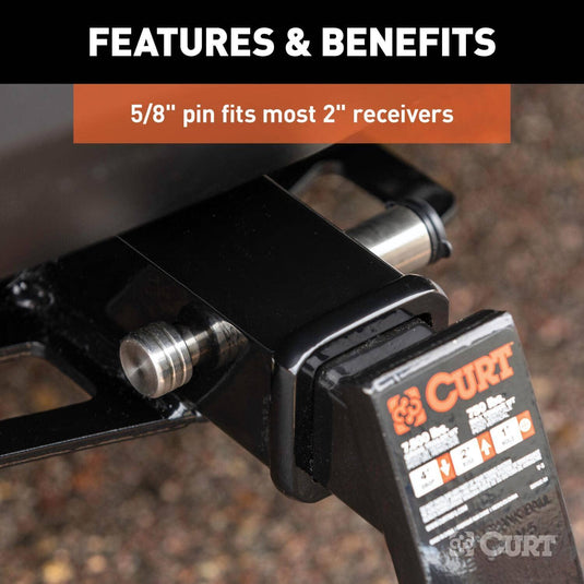 CURT 5/8" Hitch Lock (2" Receiver, Barbell, Stainless)