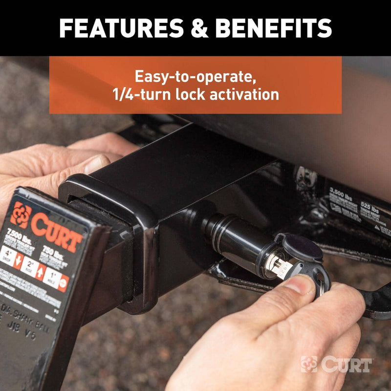 Load image into Gallery viewer, CURT 5/8" Hitch Lock (2" Receiver, Barbell, Black)
