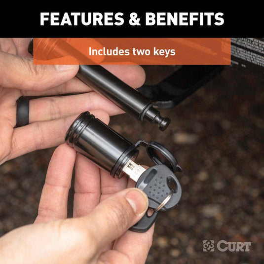 CURT 5/8" Hitch Lock (2" Receiver, Barbell, Black)