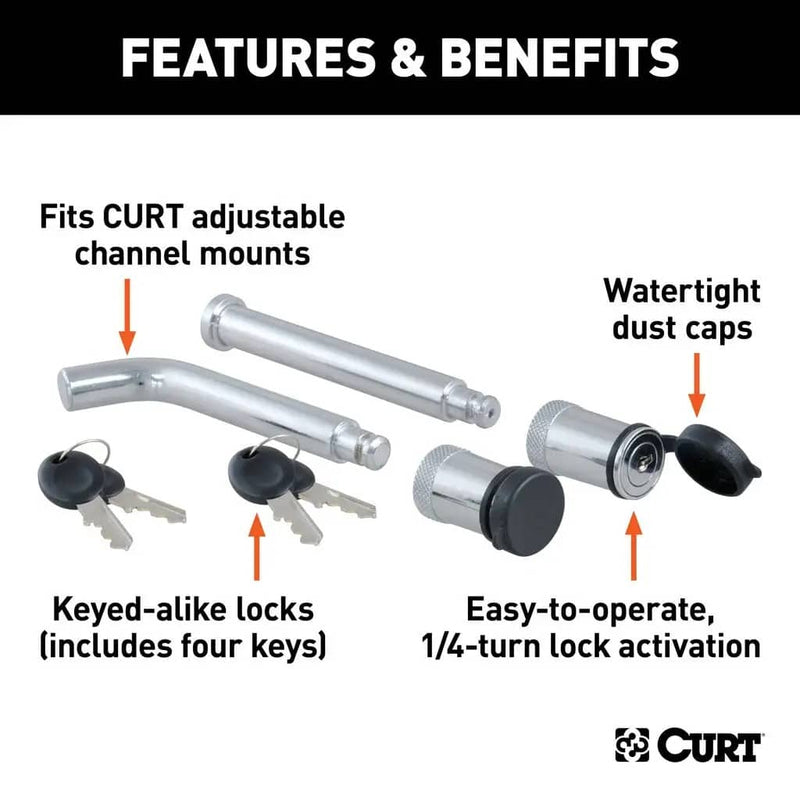 Load image into Gallery viewer, CURT Channel Mount Lock Set (5/8" Diameter)
