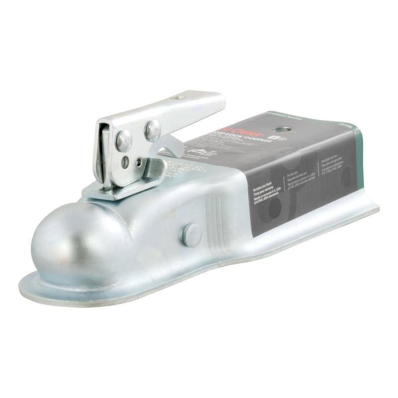 Load image into Gallery viewer, CURT 2" Straight-Tongue Coupler with Posi-Lock (3" Channel, 3,500 lb, Zinc)
