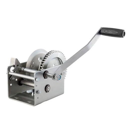 CURT Hand-Crank 2-Speed Winch, 2,600 lb, 12.7:1 Low Gear Ratio, 10.6" Handle