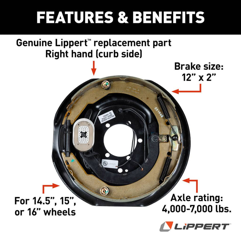 Load image into Gallery viewer, CURT Electric Trailer Brake Assembly, 12" x 2", 5 Bolt, 5,200-8,000-lb. Axles, Right
