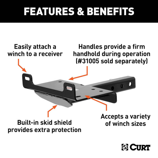 CURT Hitch-Mounted Winch Mount (Fits 2" Receiver)
