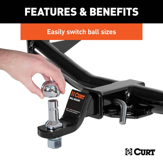 CURT Switch Ball Trailer Ball Set (1-7/8", 2" & 2-5/16" Balls, 1" x 2-1/4" Shank)