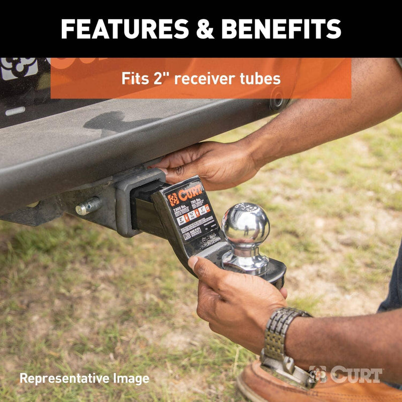 Load image into Gallery viewer, CURT Class 3 Ball Mount (2" Shank, 7,500 lb, 4" Drop, 8-1/4" Long)
