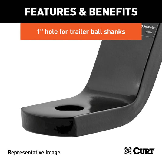 CURT Class 3 Ball Mount (2" Shank, 7,500 lb, 4" Drop, 8-1/4" Long)