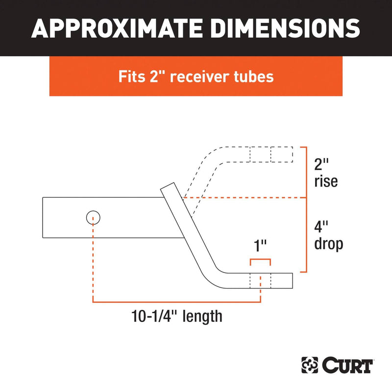 Load image into Gallery viewer, CURT Class 3 Ball Mount (2" Shank, 7,500 lb, 4" Drop, 10-1/4" Long)
