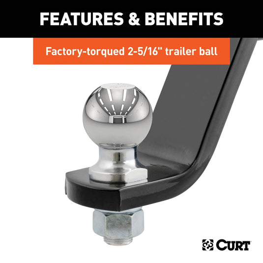 CURT Loaded Ball Mount with 2-5/16" Ball (2" Shank, 7,500 lb, 6" Drop)