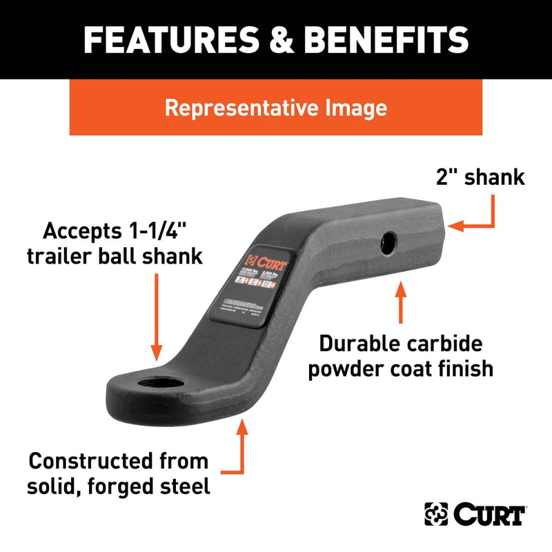Load image into Gallery viewer, CURT Forged Ball Mount (2" Shank, 17,000 lb, 6" Drop, 9-1/2" Long)
