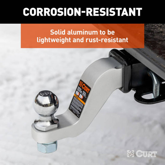 CURT Aluminum Ball Mount (2" Shank, 8,000 lb, 4" Drop, 8-1/2" Long)