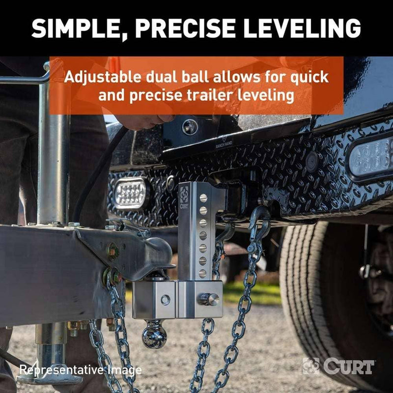 Load image into Gallery viewer, CURT AlumaLite Adjustable Aluminum Hitch with Dual Ball, 3-1/2" Drop

