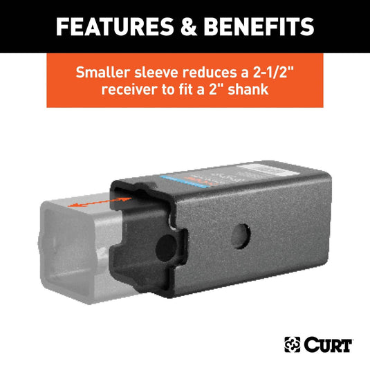 CURT Reducer Sleeve Set (3" to 2-1/2" to 2" Shanks, 2 Pieces)