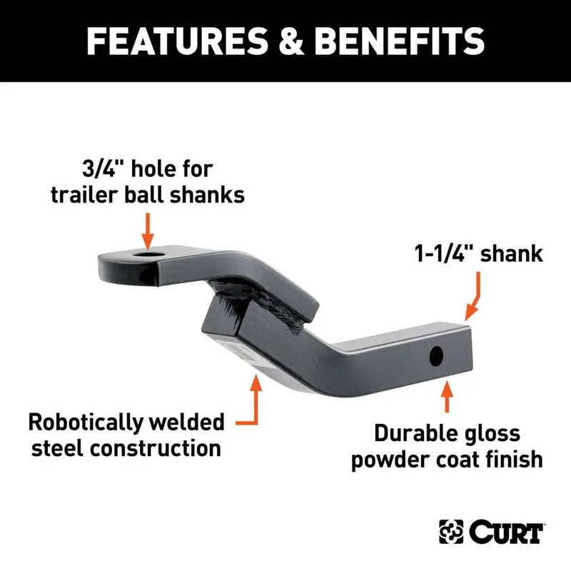 Load image into Gallery viewer, CURT Class 2 Ball Mount (1-1/4" Shank, 3,500 lb, 3-1/8" Rise, 10-5/16" Long)
