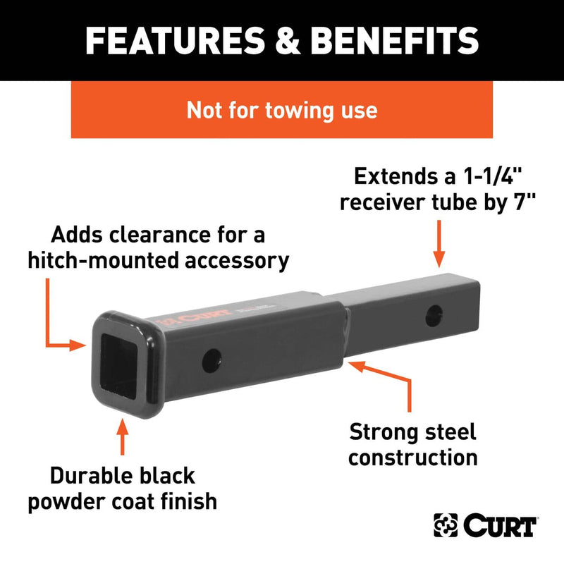 Load image into Gallery viewer, CURT 7" Receiver Tube Extender (1-1/4" Shank, Not for Towing Use)
