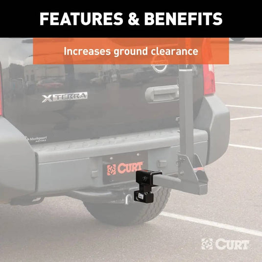 CURT Raised Receiver Adapter (2" Shank, Not for Towing Use, 4-1/4" Rise)