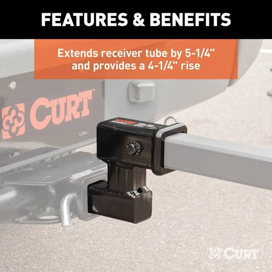 CURT Raised Receiver Adapter (2" Shank, Not for Towing Use, 4-1/4" Rise)