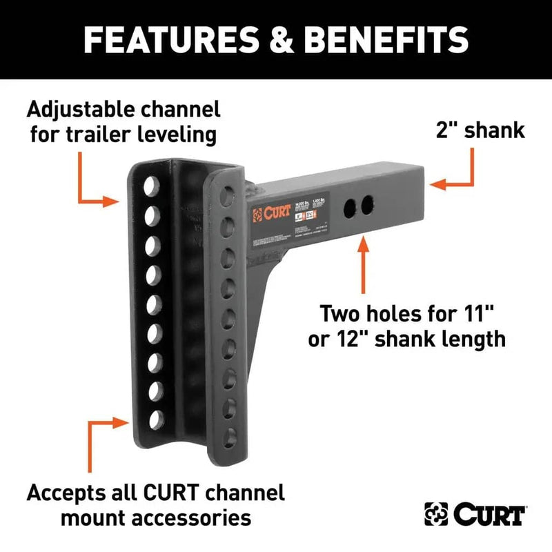 Load image into Gallery viewer, CURT Replacement 2" Channel Mount Shank (Fits #45900 or #45907, 14,000 lb)
