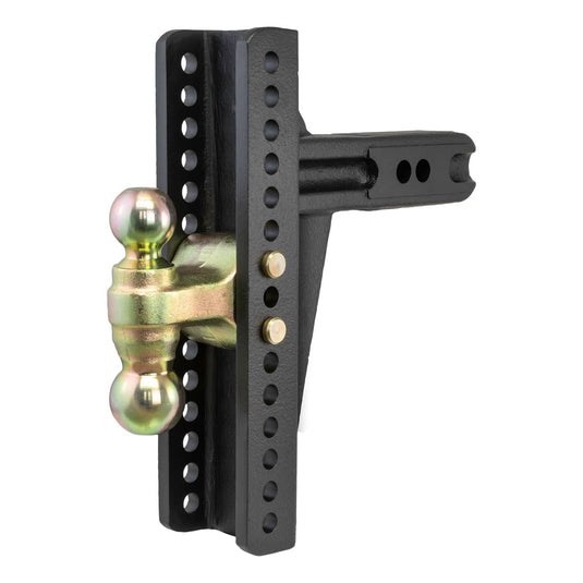 CURT Adjustable Channel Mount, Dual Ball (2-1/2" Shank, 20,000 lb, 10-3/8" Drop)