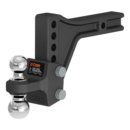 CURT Adjustable Trailer Hitch Ball Mount with Dual Ball, 2" Shank, 15K