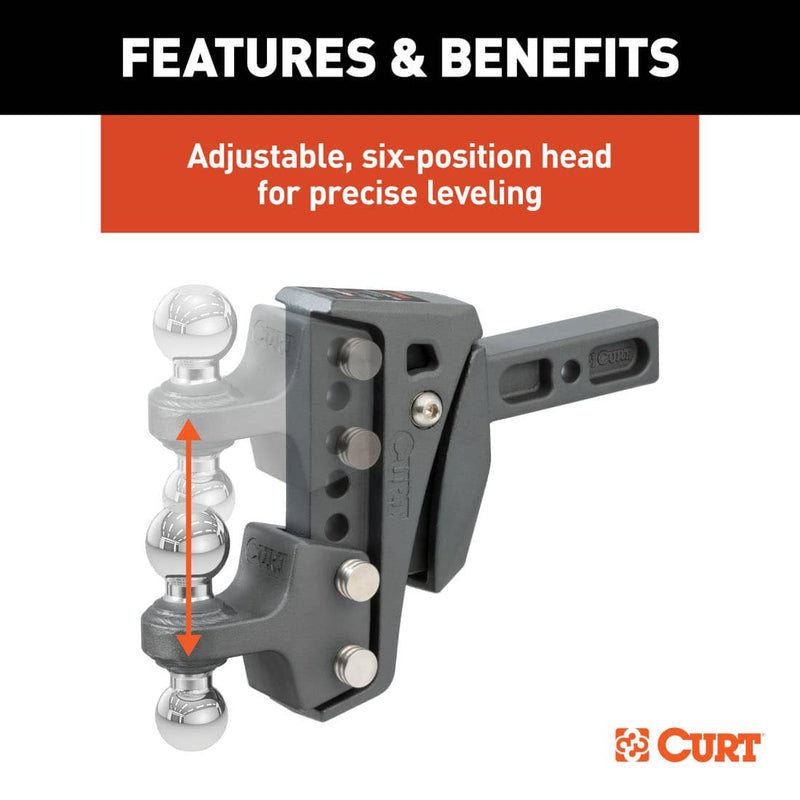 Load image into Gallery viewer, CURT Rebellion XD Adjustable Cushion Hitch (2" Shank, 2", 2-5/16" Balls, 15K)
